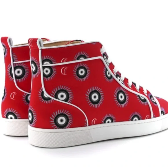 👞 CHRISTIAN LOUBOUTIN Satin Nappa Loubi Eye Louis Orlato Flat Sneakers Size: 41 - Picture 4 of 11